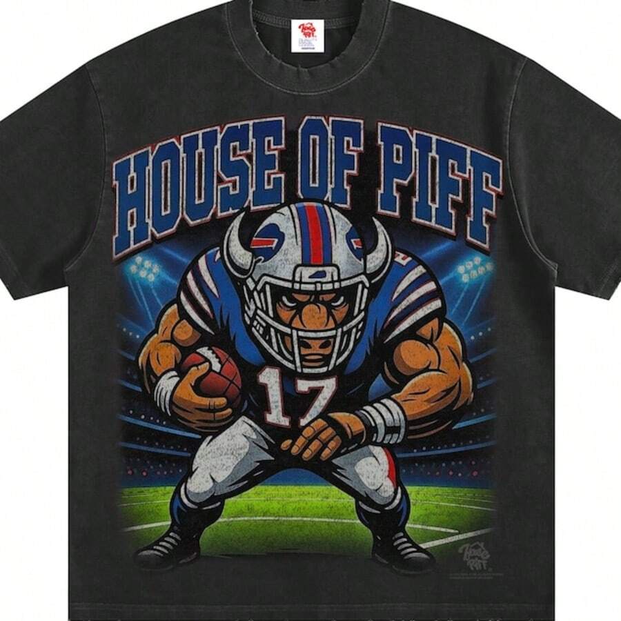 Hop Sports Vintage Black T-Shirt Billsmafia  Football Superbowl - màu đen - Xem 1
