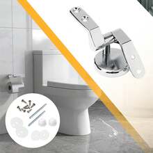WC Toilet Seat Hinges Universal Part Replacement Fittings Hinge Set Silver - A - View 5