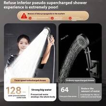 Kepala Pancuran Pegang Tangan, Pahlawan Hitam, Dengan Penapis Boost, Aliran Air Kuat, Naik Taraf 580%, Diperbuat Daripada Bahan ABS Tebal Niche Shower Pancuran Mandi Kepala Shower Shower Filter Rainfall Shower Head Shower Head Handheld - Grey - View 3