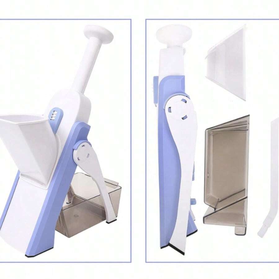 Multi-Functional Vegetable Cutter, Household Potato Shredder, Vegetable Slicer/Dicer, Vertical Vegetable Cutter, Food Shredder, Fruit Slicer, French Fry Slicer, Kitchen Accessory, Small Household Tool. - Blue - View 1