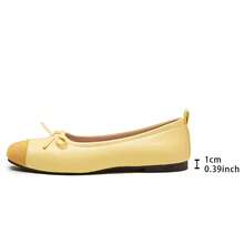 2026 Zapatos de ballet planos de primavera con lazo para mujeres, zapatos para madres - Amarillo - Ver 3