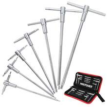 MAXPOWER Sliding T-Handle Allen Wrench Set, 7-Piece SAE Hex Keys, Long Arm Hex End Allen Wrenches For Basic Home Repair And Mechanical Maintenance, Allen Keys With Portable Case, Tools For Men - Bạc - Xem 1