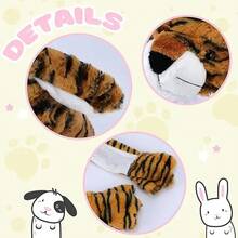 Adorable Tiger Plush Hat With Movable Ears – Warm Fleece Unisex Cap, Must-Have Winter Parent-Child Headwear, Perfect For Christmas Cosplay, Family Parties, Gatherings & Birthday Gifts - 老虎 - 查看 7