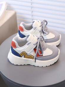 1 Pair Children's Sports Shoes, Boys/Girls Autumn/Spring Sneakers - Grey - View 2