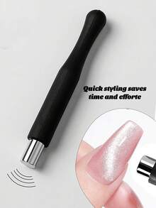 1/2pcs Set, Strong Magnetic Cylinder Cat Eye Magnet, Professional Handheld Nail Art Magnetic Tool, Manicurist & DIY Enthusiast Creative Kit, Unlock Diverse Magnetic Patterns, Long-Lasting High-Definition Cat Eye Effect, Nail Art Shaping Tool - Black - View 2