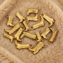 3 Pcs 304 Stainless Steel Boot Pendant Shoe Pendant Plated 18K Gold DIY Bracelet Necklace Bag Pendant Pendant - Multicolor - View 4