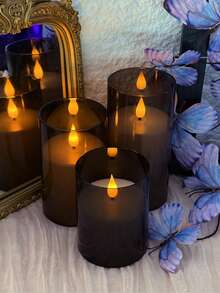 3pcs/Set 3D Flame Flickering Flameless Candles, Battery Operated Realistic Candle Light, With Timer Remote Control, Suitable For Christmas, Halloween, Valentine's Day, Dining Table, Wedding, Party, Gift - Black 3D LED Beads - View 11