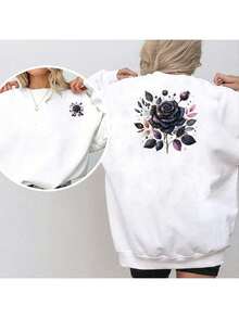 1pc/2pcs/3pcs Dreamy Shiny Dark Rose Heat Transfer Patches, Iron-On And Washable, Suitable For T-Shirts, Jeans, Sweaters, Handbags, Pillows, Cushions - L - View 5