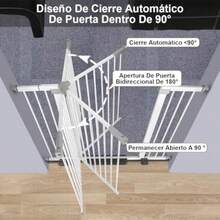 zxxaoWink  de  para s 49in  de  Niños y Mascotas con Cierre Automatico y Fiacion a Presion Kit de Extension de 2.7/5.5/8.2 Incluido para Escaleras sperro trepa escalera - Blanquecino - Ver 4
