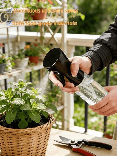 随机颜色可重复使用PP材质细雾喷雾器触发式喷雾瓶，适用于花卉、植物、园艺、美发、浇水、护肤等多种用途，多用途喷雾瓶