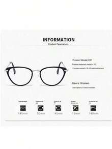 1 Pair Y2K Women's Transparent Cat Eye Glasses, Clear Lens Fashion Eyewear Accessories - Clear - View 7