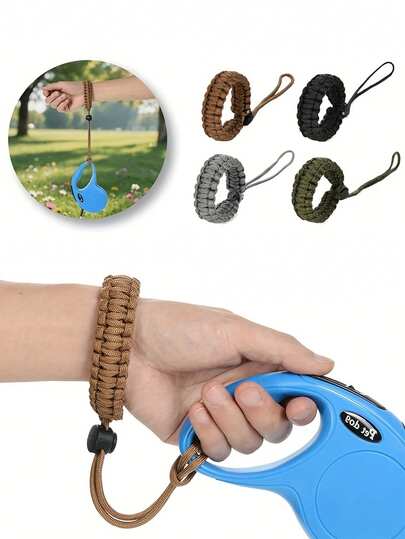 5Pcs Adjustable Wrist Leash For Dogs | Shock-Resistant Retractable Puppy Leash With Ergonomic Grip, Safety Buckle Closure, PP Material, Suitable For Long-Haired Sheepdogs And Yorkshire Terriers, Comfortable Grip, Batteries Not Included.