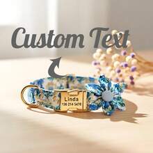 Vòng cổ cho chó bằng nylon in hình hoa 6 cánh theo yêu cầu, vòng cổ chống thất lạc cá nhân hóa dành cho thú cưng, có thể điều chỉnh. - Nhiều màu - Xem 11