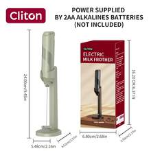 CLITON 電動牛奶起泡器 6色（黑色、白色、藍色、綠色、粉色、紅色），3款選擇：單件、塑膠、不鏽鋼，簡約設計，AA電池供電（不含電池），靜音便攜攪拌器，適用咖啡、廚房，聖誕節與婚禮禮物 - 彩色 - 查看 20