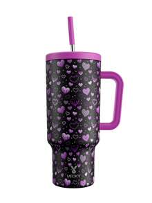 Meoky 40oz Tumbler with Handle and Straw, Insulated Cup, Vacuum Insulated Water Bottle, Tumbler with Lid and Straw, Insulated Stainless Steel Travel Mug, 100% Leak-proof, Keeps Cold for 34 Hours or Hot for 10 Hours - 黑色 - 查看 8
