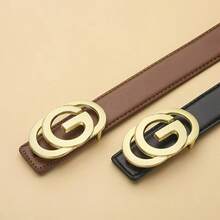 1条女士时尚百搭金色扣环腰带，牛仔裤腰带 - 彩色 - 查看 2