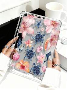 Ocean Elements Tablet Case Compatible With IPad Air 11-Inch M3 2025 / M2 2024, IPad Air 5th Generation 2022 , IPad (A16) 11 Inch 11th Generation 2025,Compatible With Samsung Galaxy Tab,Kindle Paperwhite 12th Gen 2024, Clear Back ,Fashion Pattern Protective Case,Automatic Sleep And Wake-Up Function, Airbag Protection, Suitable For Gifts And Office Use - Multicolor - View 5