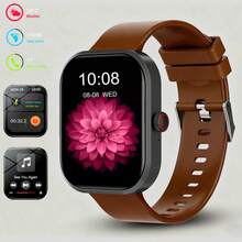 1 件智能手表，带硅胶表带，男女通用运动智能手表，带计步器、卡路里追踪、多种运动模式、距离追踪、音乐控制、远程摄像头、无线通话、可自定义表盘、信息提醒、闹钟、天气、2.01 英寸全触摸屏，兼容 IOS 和 Android 智能手机 - 彩色 - 查看 15
