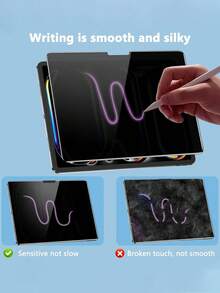 1pc Privacy Screen Protector Compatible With Ipad Pro/Air/Mini (7.9-12.9 Inch): Left And Right Privacy Protection, Suitable For Office, Commuting And Public Places Browsing (Anti-Fingerprint Coating, Cleaning Kit And Compatible With Phone Case Edges). Essential Screen Protector For Daily Use, Office, Home Tablet Screen Protection, Waterproof, Shockproof, Anti-Fall, Anti-Scratch. - Black - View 5