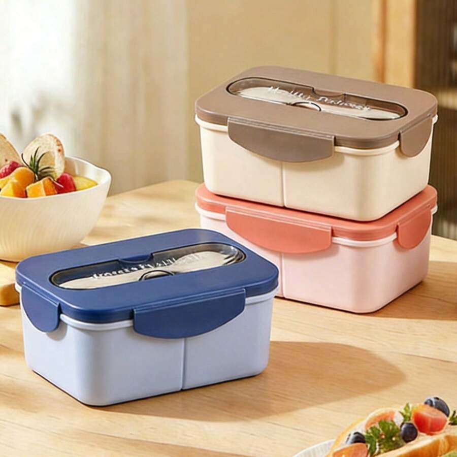 Fofa Marmita Térmica para Escola 800ml com Colher - Hermética, Portátil, Cores Aleatórias, Resistente, Presente Perfeito para Volta às Aulas - cor aleatória - Visão 1