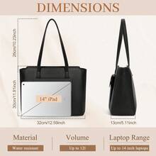 NEWHEY Fashionable Tote Bag, Unisex High-Quality PU Leather Large Capacity Work Tote Bag With Zipper, Waterproof, Elegant Handbag, Anti-Theft Wallet, Travel, Casual, Business, Lightweight - Multicolor - View 4