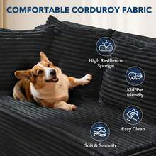 Techigher Modular Sectional Sofa, Cloud Sectional Couch, 106" Comfy Fluffy L Shaped Couches For Living Room, Oversized Sofa Sleeper With Deep Seat, No Assembly Required - Black - View 6