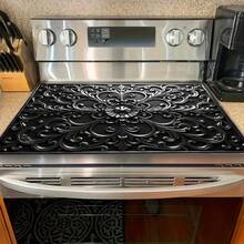 (Hot !!!) 1pc Flat Stove Protector Mat, Rubber Non-Slip Heat-Resistant Kitchen Utensil Protector Mat, Suitable For Induction Cooker, Glass Stove, Multi-Functional Scratch-Resistant Mat, Also Can Be Used As Oven, Washing Machine, Dryer, Kitchen Protector Mat. - Multicolor - View 3