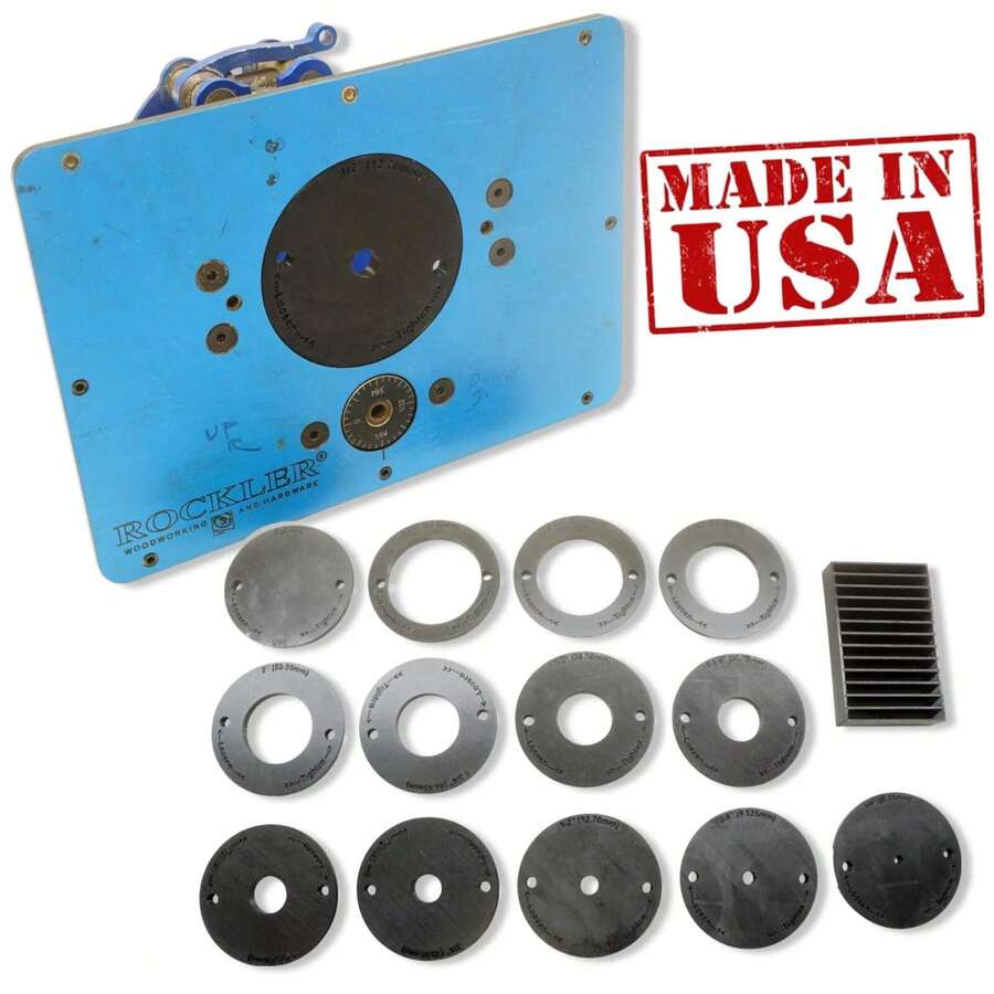 13pc Insert Ring Set With Caddy For Woodtek Lift Table Router Plate ...