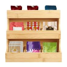 CNCEST Tea Box Tea Bag Organizer, 9 Compartments Tea Bag Storage Box, Tea Box For Tea Loot, Coffee & Tea Bag Organizer, Kitchen Storage, Storage Box - burlywood - View 8