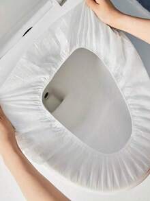 1pc Soft & Warm Toilet Seat Cover, Washable Thickened Cushion Suitable For Toilet And Bidet, Anti-Slip Elastic Design, Universal Fit - Multicolor - View 10