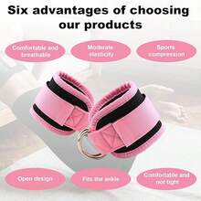 1 Pair Adjustable Ankle Strap For Gym, Suitable For Glute, Leg Extension, Exercises, Essential For Sports Fitness Training - Multicolor - View 4