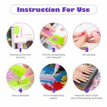 1pc Full Round Diamond Painting Red Flower Cross Stitch 5d Diy Embroidery Adult Handmade Gift 40x40cm Frameless - Multicolor - View 6