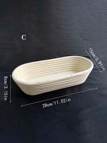 1个现代椭圆/圆形藤编面包发酵篮，带内衬，适用于酸面包烘焙，多功能厨房工具，食品级，多种尺寸可选，适合圣诞节、复活节、感恩节和父亲节。 - 白色 - 查看 21