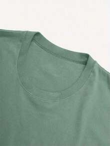 Camiseta Casual de Manga Corta para Mujer, Estilo Holgado y Sobredimensionado con Estampado Gráfico, Color Negro, para Verano - Verde - Ver 4