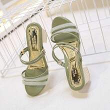 Sandalias de tacón alto para mujeres - Verde - Ver 3