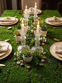 1件/套玻璃烛台，复古法式风格，透明纹理单臂锥形烛台，适用于餐桌中心装饰、客厅壁炉架摆设、婚礼招待会装饰、节日派对布置、精品酒店点缀、浪漫约会之夜、新娘送礼会布置、办公室接待氛围。 - 多色 - 查看 11