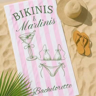 29x58in Bikinis And Martinis Bachelorette Towel Girls Trip Beach Towel Fun Vacation Keepsake Towel Friend Gift Honeymoon Vacation Towel