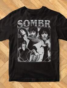 Limited Sombr Vintage T-Shirt, Gift For Woman And Man Unisex Soft Cotton Tee YS - 黑色 - 查看 1