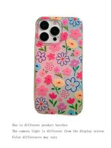 Flower 1pc Floral Pattern Shockproof Full Coverage Phone Case Suitable Compatible With Iphone11/12/13/14/15/16/17/PROMAX - Multicolor - View 5