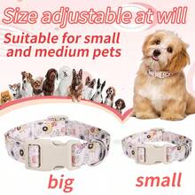 1件装宠物春夏假日项圈，狗狗项圈牵引绳，防走失防逃脱可调节，适合小型/中型/大型犬，舒适颈带宠物用品 - 彩色 - 查看 4