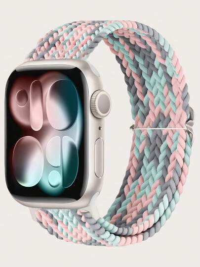 Banda elástica trenzada compatible con Apple Watch Ultra 49mm 45mm 44mm 46mm 42mm 41mm 40mm 38mm para hombres y mujeres, brazaletes de nailon elástico trenzado suave, correa de repuesto compatible con iWatch Ultra 2 3, Series 11/10/9/8/7/6/5/4/3/2/1 SE como regalo para estudiantes que regresan a la escuela