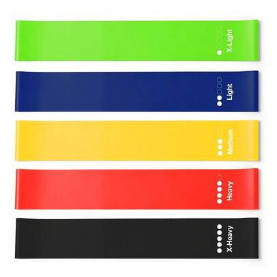 Juego de 5 bandas de entrenamiento de fútbol profesional con anillos de tensión para las piernas - Bandas de resistencia gruesas y de alta elasticidad para entrenamiento de fuerza, diseño apilable, colores vibrantes (amarillo, verde, azul, rojo, negro) - Diferentes niveles de resistencia, adecuado para agilidad de fútbol y entrenamiento de control del balón