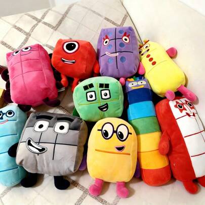 1-10 Numeric Building Block Plush Toys, Soft Stuffed Animal Toys, Numeric Learning Toys For Toddlers, Soft Stuffed Toys, Children's Birthday Gift, Spring/Summer