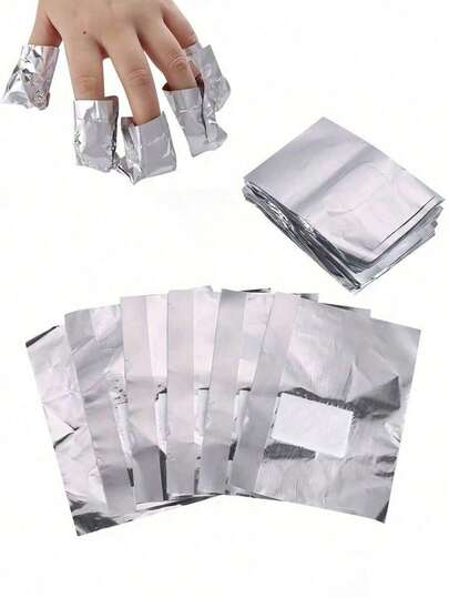 50 piezas Almohadillas de aluminio para remover esmalte de uñas, altamente absorbentes, tamaño 2"X3", adecuadas para manicura en casa y uso en salón, remueve esmalte de gel, esmalte de uñas y uñas acrílicas, cuidado de uñas, herramientas para uñas, herramientas de manicura, temporada de regreso a clases, uñas, herramientas de estampado de uñas, herramientas de uñas y pedicura
