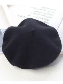 1顶男女通用贝雷帽，情侣款 - 黑色 - 查看 5