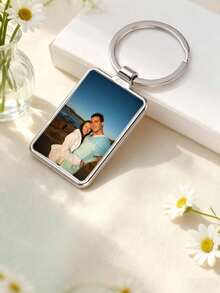 Personalized Photo Keychain, Customized Picture Keychain, Photo Gift, Personalized Keychain Gift, Anniversary Gift, Unique Couple Gift, Gift For Boyfriend, Girlfriend, Wife, Husband, Valentine's Day Gift - Multicolor - View 2