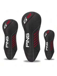 1pc Modern Digital Design Golf Club Head Cover - Vibrant Pattern In Black, Fits Drivers And Hybrids | Premium Gift For Discerning Golfers - Black - View 1