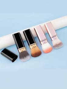 1支专业面部圆头伸缩刷，化妆刷，腮红刷，粉底刷，散粉刷，合成纤维 - 彩色 - 查看 1