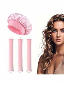 3支装免加热卷发棒 | 隔夜卷发器 | 魔术胶带免加热卷发棒 | 天鹅绒睡眠卷发棒 | 适合所有发质的护发工具 - 彩色 - 查看 9