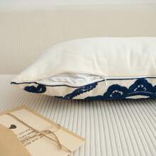 1 pieza Funda de cojín de lona con flores estilo bohemio con bordado exquisito, decoración del hogar de varios tamaños para uso compartido, sin relleno de almohada - Multicolor - Ver 8